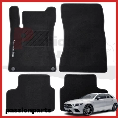 LABORATORIO PASSION PARTS TAPPETI MERCEDES CLASSE A W177 DAL 2018 IN MOQUETTE CON RICAMO E 2 FISSAGGI 4PZ