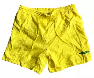 Vtg 80s LAGUNA Swim Trunk Athletic Beach Short Mens Sz M (32-34) Dogtown Yellow - Picture 1 of 6