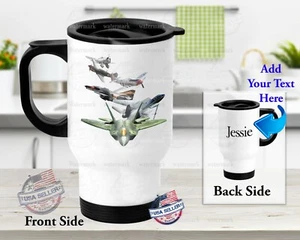 Military Airforce Fighter Jets Stainless Steel Thermal Insulated Travel Mug Gift - Picture 1 of 7