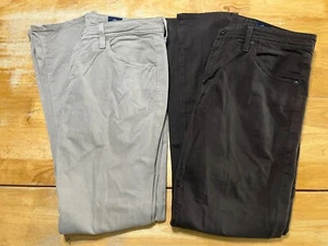 Lot Of 2 Adriano Goldschmied Graduate Tailored Leg 31 x 32 Pants Brown Beige A06 - Picture 1 of 17