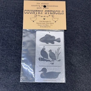 Country Stencils Tin Stencil HUNTING ANIMALS Medium Plate for Painting 1990 NEW - Picture 1 of 4