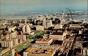 St. Louis,MO Downtown Aerial View 1966 Missouri Postcard - Picture 1 of 2