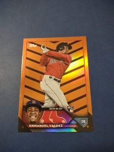 2023 Topps Update Enmanuel Valdez US310 Rookie Orange & Black Foil  Red Sox