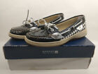 Sperry Top Slider Angelfish Black/Houndstooth Size 6M Woman's Shoes Look!