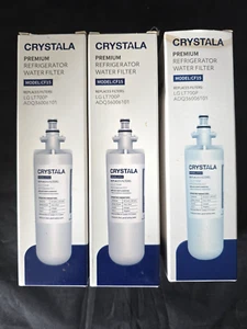 3 Pack Crystala Premium Refrigerator Water Filters CF15 LG LT700P ADQ36006101 - Picture 1 of 7