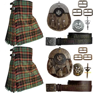 Handmade Clan Cumming Hunting Ancient Tartan Kilt Outfit For Men CustomSize Kilt - Picture 1 of 18