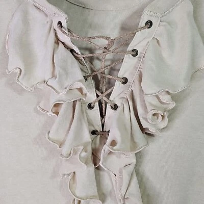 Blouse By Raulph Lauren Lauren Jeans Co Cotton Blend Beige Plus Size 3X - Image 1 of 4