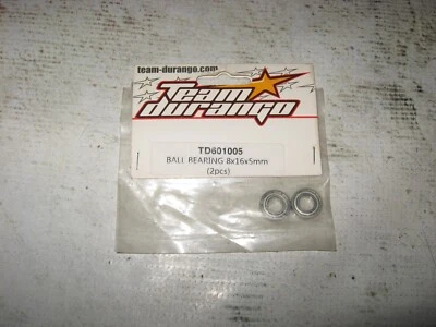 Vintage RC Durango 8 x 16 x 5 mm Ball Bearings Steel Silver (2) TD601005 - Image 1 of 2