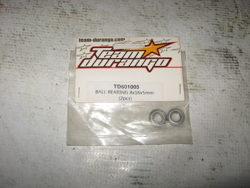 Vintage RC Durango 8 x 16 x 5 mm Ball Bearings Steel Silver (2) TD601005 - Image 1 of 2