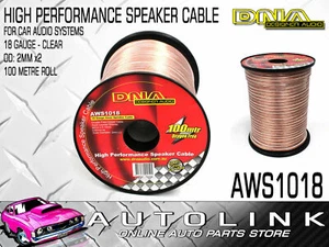 DNA SPEAKER CABLE 18GA 2.0mm x2 OUTER DIA. CLEAR ( 100 METRE ROLL ) AWS1018 - Picture 1 of 3