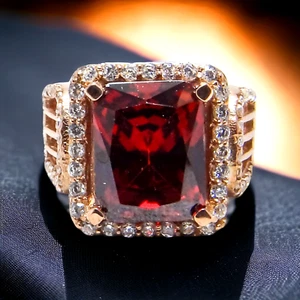 Hochzeitsgeschenk für ihren 925 Sterlingsilber natürlicher Rubin Edelstein Vintage Ring - Bild 1 von 10