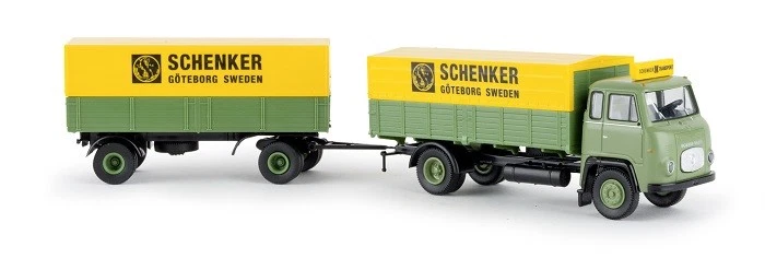 Brekina 85053 - 1/87 Scania LB 76 Flatbed/Tarpaulin Semitrailer - Schenker - Image 1 of 1