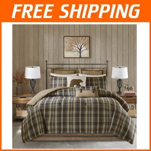 Cozy Cottage Style Plaid Comforter Set - Oversized King for All Seasons - Picture 1 of 8