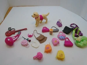 Barbie Bratz Monster High? Doll Purses & Handbag dog guitar flower more 21 piece - Picture 1 of 8
