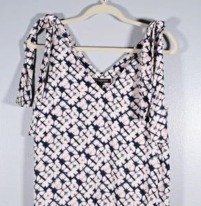 Banana Republic Dress Women Preppy Navy V Neck Drop Waist Satin Size S - Picture 1 of 13