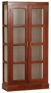 MILO SOLID MAHOGANY DISPLAY CABINET IN MAHOGANY COLOUR - Picture 1 of 2