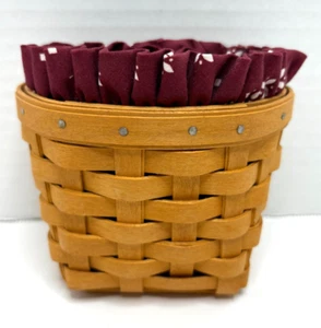 LONGABERGER 2001 kleiner Wandtaschenkorb mit rotem Innenfutter - Bild 1 von 6