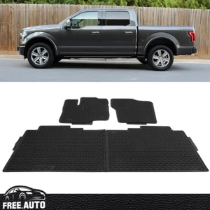 Alfombrillas para Ford F-150 15-24 doble cabina resistente látex negro segunda fila delantera - Imagen 1 de 7