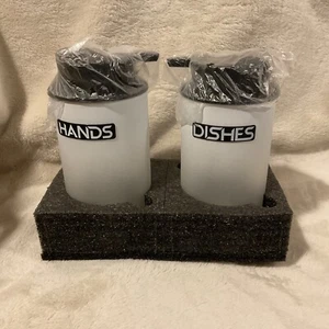 Oxiixo Neu Seifenspender aus Glas (2 Spender 1 für Hände 1 für Geschirr)  - Bild 1 von 6