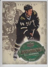 2008-09 UD ARTIFACTS B J CROMBEEN RC /75 GOLD Rookie #231 Upper Deck Stars