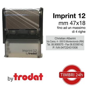 Timbro personalizzato Imprint 12  47x18 mm autoinchiostrante NERO - fino 4 righe - Foto 1 di 1