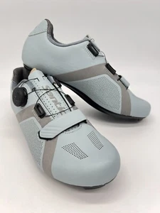 Santic Road Bike Cycling Gray Blue Self-lock Riding Shoes US Size 6.5 - Picture 1 of 7
