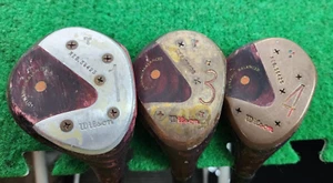Vintage Wilson K-28 Reg 56425 Fairway Wood Set 1 3 4 Woods RH R Flex Rocket - Picture 1 of 24