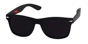 KISS Large Horn Rim Blues Bros Sunglasses Super Dark Black Soft Feel Matte K30ST - Picture 1 of 6