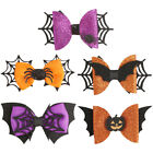 5 Pcs Halloween Bows Clip Hair Barrettes for Girls Child Toddler Spider Web