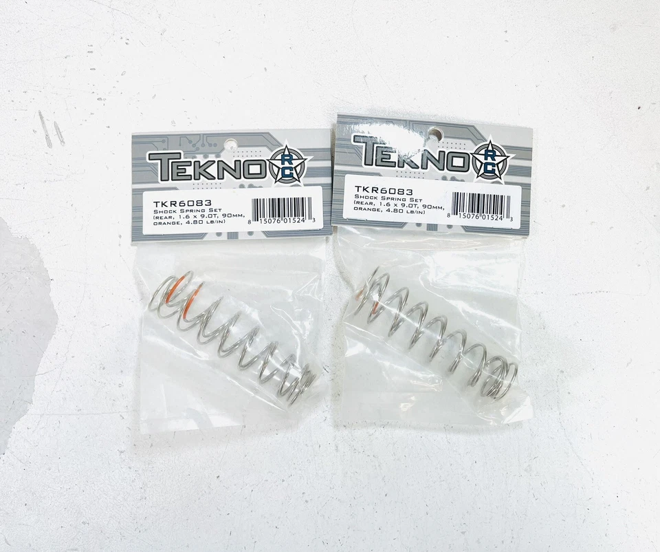 Tekno RC 6083 Shock Spring Set 1.6x9.0T 90mm orange 4.80 lb/in 2 Packs - Image 1 of 1