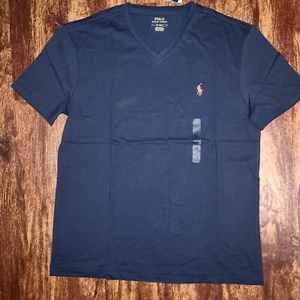 Polo Ralph Lauren Men's T-Shirt Sz M Classic Fit V-Neck Short Sleeve Blue - Picture 1 of 9