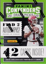 2019 Contenders Draft Picks Football sealed blaster box 7 packs 6 cards 2 auto