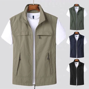 🎽🎽Herren Weste Ärmellose Jacke Sportlich Lässig Reißverschluss Weste Schnell - Bild 1 von 16