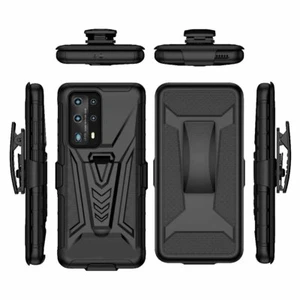 Per Samsung Galaxy A52 A52s, fondina clip da cintura 3 in 1 gancio custodia rigida robusta + vetro - Foto 1 di 13