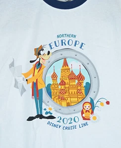 Camisetas Disney Cruise Line 2020 Norte de Europa Camiseta Blanca Talla L NUEVAS - Imagen 1 de 5