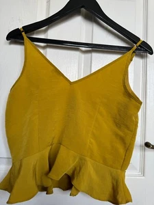 River Island: Ladies Peplum Top. Mustard Colour. UK Size 8. - Picture 1 of 4