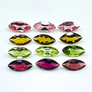 VVS 16 Pcs Natural Tourmaline 7x3.5mm Marquise Cut Loose Untreated Gemstones Lot - Picture 1 of 10