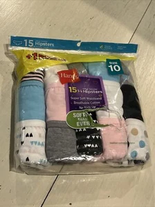 NWT Hanes Girl's Size 10 Cotton Hipsters 10-Pack Underwear Tag Free Comfort - Picture 1 of 15