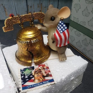 Charming Tails Figurine Let Freedom Ring Liberty Bell 82/110 NIB Fitz and Floyd - Picture 1 of 11