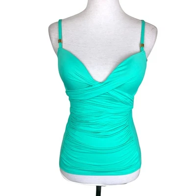 Roupa de banho Carmen Marc Valvo S espuma do mar com aro regata regata top  - Imagem 1 de 4