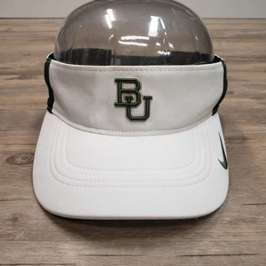 Baylor Bears Visor Hat Cap Strap Back NCAA Basketball Nike Dri Fit Mens White - Picture 1 of 8