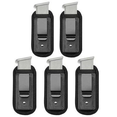 HUNTVP 1-5 Pack Universal Tactical IWB Magazine Pouch for .40 .45 9mm Pistol Mag Holder