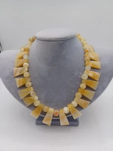 carved stone necklace. - Picture 1 of 5