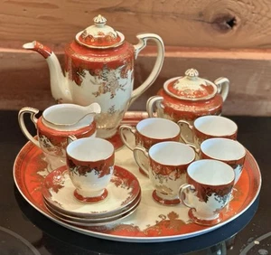 Vecchio set cioccolato/demitasse Noritake vintage dipinto a mano marchio "M" set 13 pezzi - Foto 1 di 15