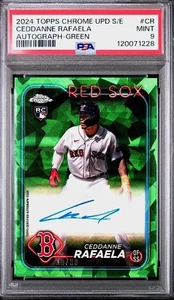 CEDDANNE RAFAELA 2024 RC Topps Chrome SAPPHIRE GREEN On Card AUTO 18/99 PSA 9 - Picture 1 of 7