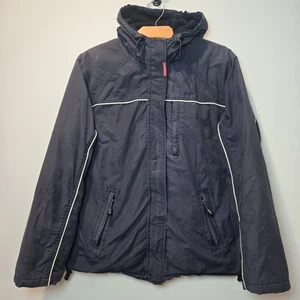 Abercrombie & Fitch 90s Mantel Medium Herren Navy Fleece Gefüttert Kapuzenjacke - Bild 1 von 15