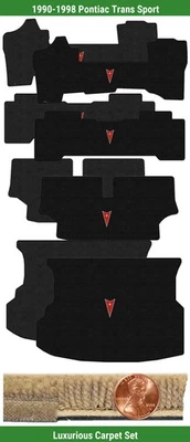 Conjunto de tapete de luxo personalizado para Pontiac Trans Sport 90-98 com logotipo (4 peças) #X40 - Imagem 1 de 4