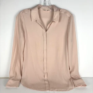 Blusa Ted Baker London rosa blush manica lunga bottoni taglia 2 dettaglio oro - Foto 1 di 13