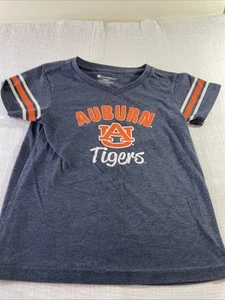 Auburn Tigers Colosseum Girl's Navy V-Neck T-Shirt  12/14 - Picture 1 of 5