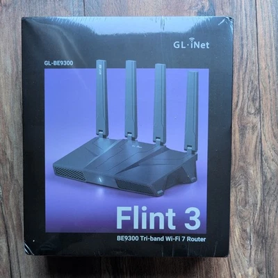 GL.iNet BE9300 Flint 3 Tri-band WiFi 7 Router - Image 1 of 4